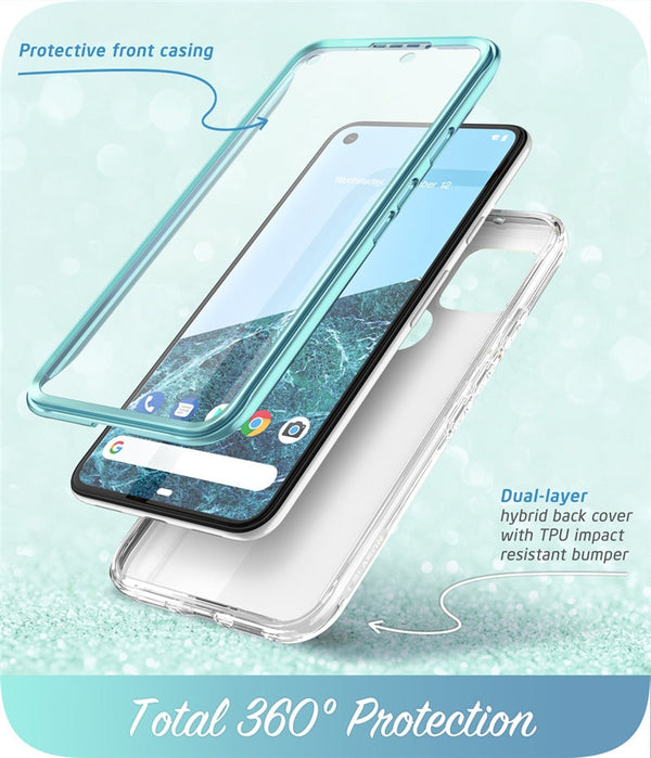 For Google Pixel 4A 5G Case 6.2 inch (2020) Cosmo Full-Body Marble Glitter Case Cover WITH Built-in Screen Protector | Vimost Shop.