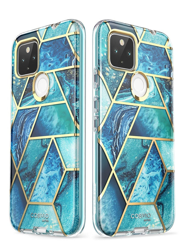 For Google Pixel 4A 5G Case 6.2 inch (2020) Cosmo Full-Body Marble Glitter Case Cover WITH Built-in Screen Protector | Vimost Shop.