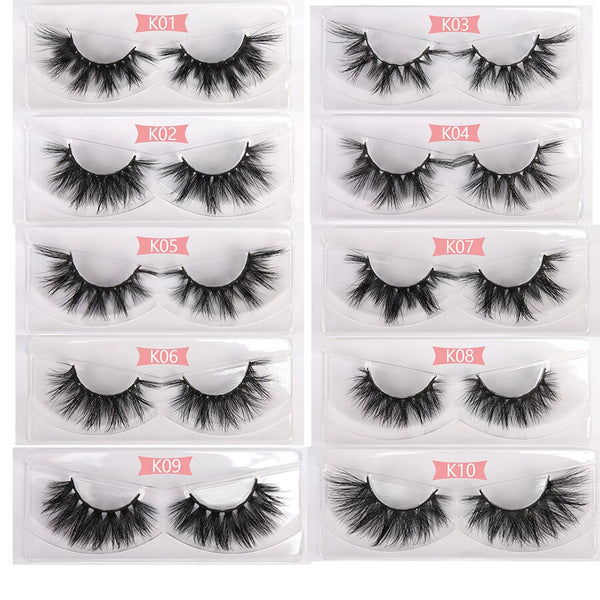 25 MM Lashes Wholesale 30/50/100 Pairs 3D Mink Eye Lashes With Tray No Box  Natural/Thick Long False Eyelashes  Makeup | Vimost Shop.