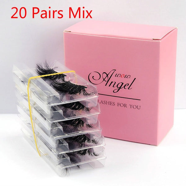 25 MM Lashes Wholesale 30/50/100 Pairs 3D Mink Eye Lashes With Tray No Box  Natural/Thick Long False Eyelashes  Makeup | Vimost Shop.