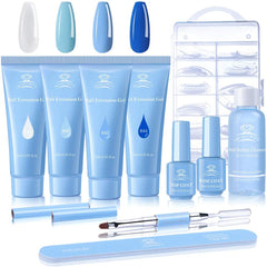 Poly Nail Extension Gel Kit, 15ML Nail Builder Gel with Slip Solution Nail Art Equipment Kit