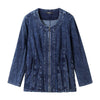 Women's Plus Size Autumn Casual Denim Jacket High Flexibility Cotton Knitted  Jacket