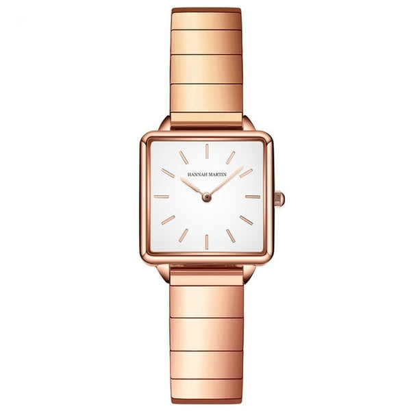Arrival Full Solid Stainless Steel Square Dial Japan Movement Quartz Gift Rose Gold Ladies Top Brand Watches for Women