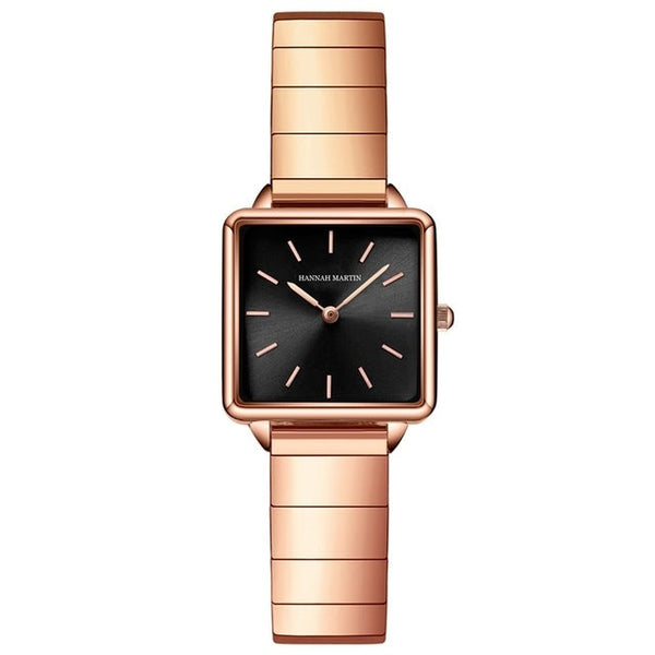 Arrival Full Solid Stainless Steel Square Dial Japan Movement Quartz Gift Rose Gold Ladies Top Brand Watches for Women