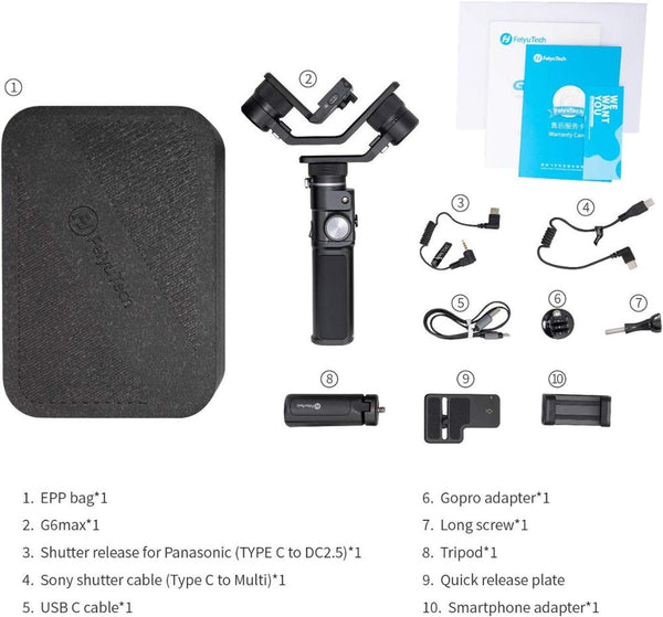 OFFICIAL G6 Max 3-Axis Handheld Gimbal Stabilizer for Sony Canon Mirrorless Pocket Action Camera GoPro Hero 8 | Vimost Shop.