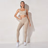 Women's sportswear High Waist Sports Bra+ Legging Gym Clothing Seamless Fitness Yoga Suit Stretchy Workout Set Padded Sport