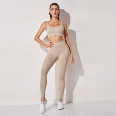Women's sportswear High Waist Sports Bra+ Legging Gym Clothing Seamless Fitness Yoga Suit Stretchy Workout Set Padded Sport