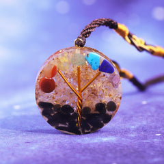 Tree Of Life Orgone Pendant Rainbow Crystal Stones 7 Chakra Reiki Healing Energy Generator Emf Radiation Protection Necklace