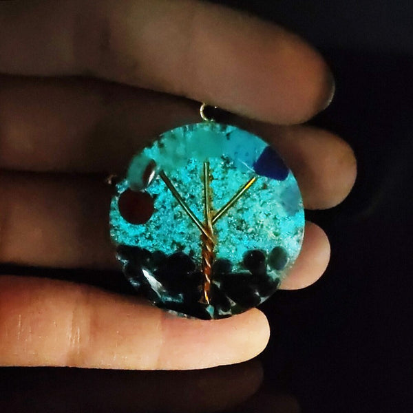 Reiki Healing Energy Orgonite Pendant Necklace Quartz Stone Rainbow Tree Chakra Amulet Natural Orgone Crystal Necklace Yoga | Vimost Shop.