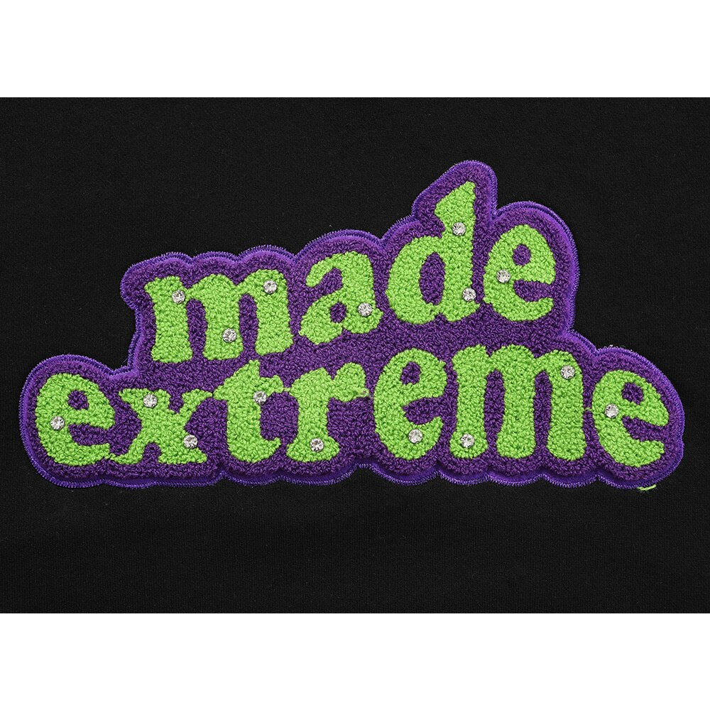 Men Hit Color Letter Patch Diamonds Hoodies Sweatshirt Men Big Pocket Casual Pullover High Street Couple Streetwear Men