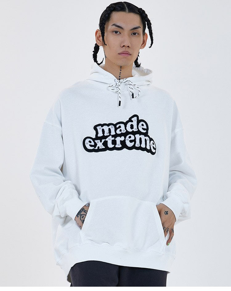 Men Hit Color Letter Patch Diamonds Hoodies Sweatshirt Men Big Pocket Casual Pullover High Street Couple Streetwear Men