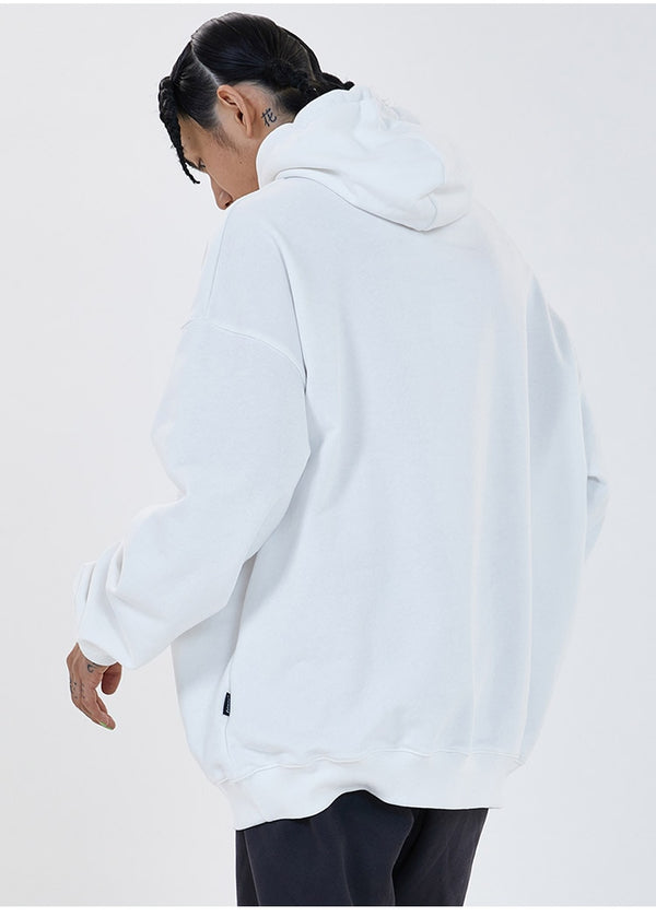 Men Hit Color Letter Patch Diamonds Hoodies Sweatshirt Men Big Pocket Casual Pullover High Street Couple Streetwear Men