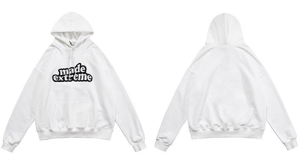 Men Hit Color Letter Patch Diamonds Hoodies Sweatshirt Men Big Pocket Casual Pullover High Street Couple Streetwear Men