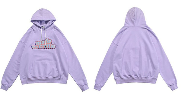 Men Hit Color Letter Patch Diamonds Hoodies Sweatshirt Men Big Pocket Casual Pullover High Street Couple Streetwear Men