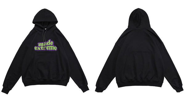 Men Hit Color Letter Patch Diamonds Hoodies Sweatshirt Men Big Pocket Casual Pullover High Street Couple Streetwear Men