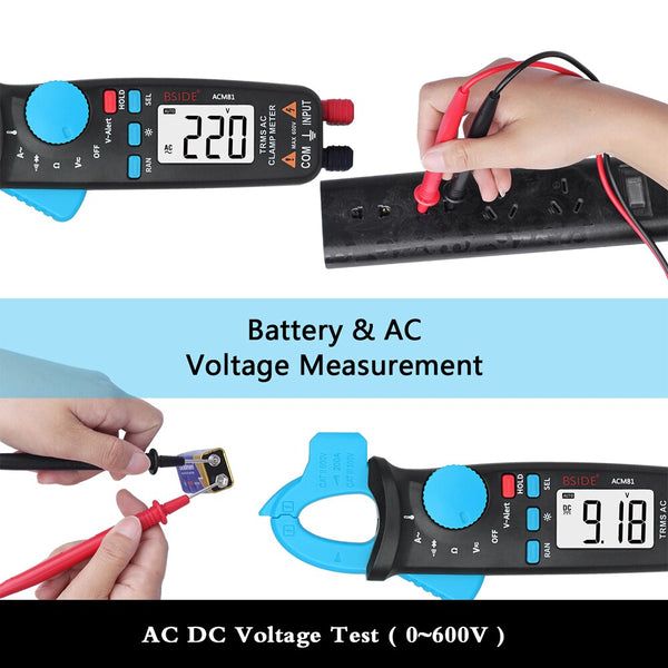 ACM81 Digital Clamp Meter Auto-Rang TRMS 1mA Accuracy 200A Current DC AC Multimeter Vol Ohm Diode Temperature NCV Tester | Vimost Shop.