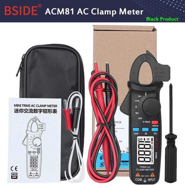 ACM81 Digital Clamp Meter Auto-Rang TRMS 1mA Accuracy 200A Current DC AC Multimeter Vol Ohm Diode Temperature NCV Tester | Vimost Shop.