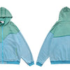 Patchwork Color Zipper Distressed Hoodie Men Casual Cozy Hooded Coats Harajuku High Street Sweatshirt Spring Streetwear