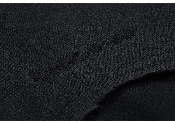 Patchwork Color Zipper Distressed Hoodie Men Casual Cozy Hooded Coats Harajuku High Street Sweatshirt Spring Streetwear