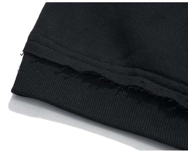 Patchwork Color Zipper Distressed Hoodie Men Casual Cozy Hooded Coats Harajuku High Street Sweatshirt Spring Streetwear