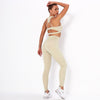 Seamless Sporty Yoga Suit GYM Fitness Workout Running Tracksuit Sports Sleeveless Crop Top Pants Set Jogging Dry Quick Set | Vimost Shop.