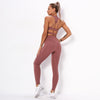 Seamless Sporty Yoga Suit GYM Fitness Workout Running Tracksuit Sports Sleeveless Crop Top Pants Set Jogging Dry Quick Set | Vimost Shop.