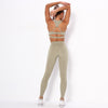 Seamless Sporty Yoga Suit GYM Fitness Workout Running Tracksuit Sports Sleeveless Crop Top Pants Set Jogging Dry Quick Set | Vimost Shop.