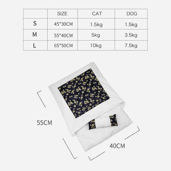 Removable Dog Cat Bed Cat Sleeping Bag Sofas Mat Winter Warm Blanket Nest Puppy Kennel Cushion for Small Dogs Cats Pet Products | Vimost Shop.