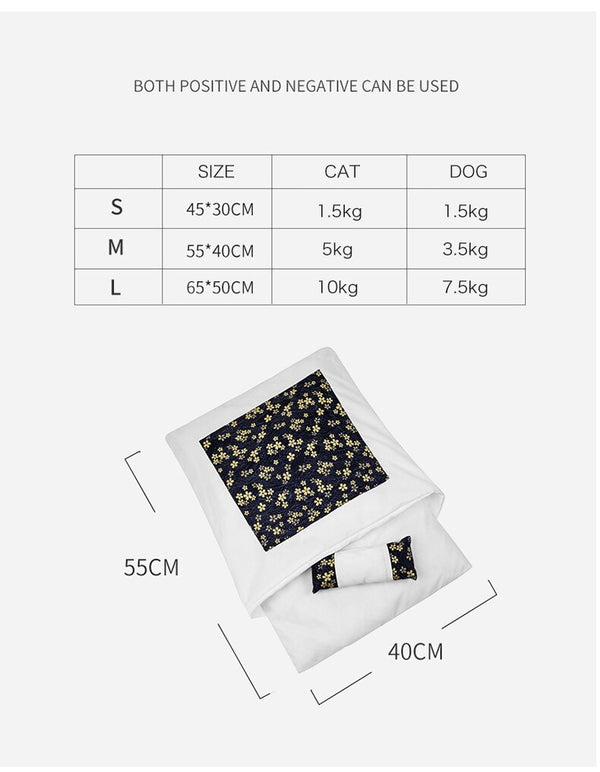 Removable Dog Cat Bed Cat Sleeping Bag Sofas Mat Winter Warm Blanket Nest Puppy Kennel Cushion for Small Dogs Cats Pet Products | Vimost Shop.