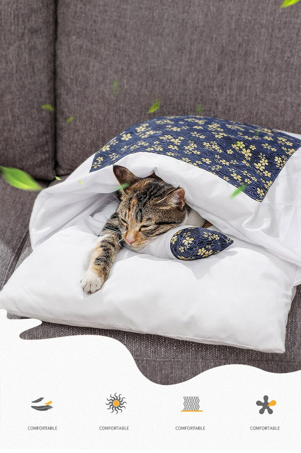 Removable Dog Cat Bed Cat Sleeping Bag Sofas Mat Winter Warm Blanket Nest Puppy Kennel Cushion for Small Dogs Cats Pet Products | Vimost Shop.