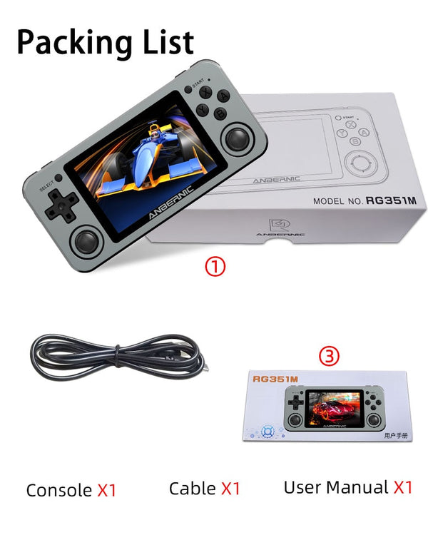 RG351M Retro Video Game Console Aluminum Alloy Shell RG351P 2500 Game Portable Console RG351 Handheld Game Player | Vimost Shop.