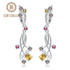 Flower Design 3.89t Natural Sky Blue Topaz Gemstone Drop Earrings For Bridal 925 Sterling Silver Wedding Jewelry | Vimost Shop.