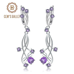 Flower Design 3.89t Natural Sky Blue Topaz Gemstone Drop Earrings For Bridal 925 Sterling Silver Wedding Jewelry