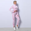 Women Yoga 2/3PCS Seamless Zipper Yoga Suit GYM Workout Sportswear Fitness Clothing Fitness Long Sleeve Top High Waist Set | Vimost Shop.