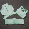 Women Yoga 2/3PCS Seamless Zipper Yoga Suit GYM Workout Sportswear Fitness Clothing Fitness Long Sleeve Top High Waist Set | Vimost Shop.