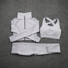 Women Yoga 2/3PCS Seamless Zipper Yoga Suit GYM Workout Sportswear Fitness Clothing Fitness Long Sleeve Top High Waist Set | Vimost Shop.