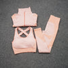 Women Yoga 2/3PCS Seamless Zipper Yoga Suit GYM Workout Sportswear Fitness Clothing Fitness Long Sleeve Top High Waist Set | Vimost Shop.