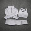 Women Yoga 2/3PCS Seamless Zipper Yoga Suit GYM Workout Sportswear Fitness Clothing Fitness Long Sleeve Top High Waist Set | Vimost Shop.