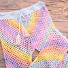 Women Sexy Colorful Crochet Bikini Pants Set Cover-up Sexy Tassel Beach See Through Wide Leg Pants Sea Trouser Bottoms Suit | Vimost Shop.