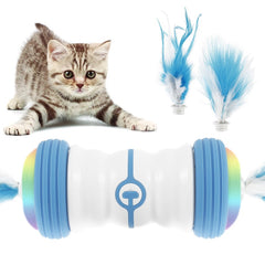 Interactive Cat Feather Toys Indoor Automatic Irregular Moving LED Lights USB Rechargeable Kitten Cats Pet Supply