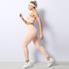 Women Yoga 2 PCS Seamless Yoga Suit GYM Workout Sportswear Asymmetric Clothing Fitness Top High Waist Set | Vimost Shop.