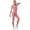 Women Yoga 2 PCS Seamless Yoga Suit GYM Workout Sportswear Asymmetric Clothing Fitness Top High Waist Set | Vimost Shop.
