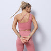 Women Yoga 2 PCS Seamless Yoga Suit GYM Workout Sportswear Asymmetric Clothing Fitness Top High Waist Set | Vimost Shop.