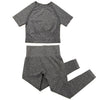 2pcs/set Women Sport Suit Yoga Set Gym Workout Clothes Long Sleeve Shirt Fitness Crop Top + High Waist Energy Seamless Leggings | Vimost Shop.