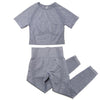 2pcs/set Women Sport Suit Yoga Set Gym Workout Clothes Long Sleeve Shirt Fitness Crop Top + High Waist Energy Seamless Leggings | Vimost Shop.