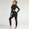 2pcs/set Women Sport Suit Yoga Set Gym Workout Clothes Long Sleeve Shirt Fitness Crop Top + High Waist Energy Seamless Leggings | Vimost Shop.