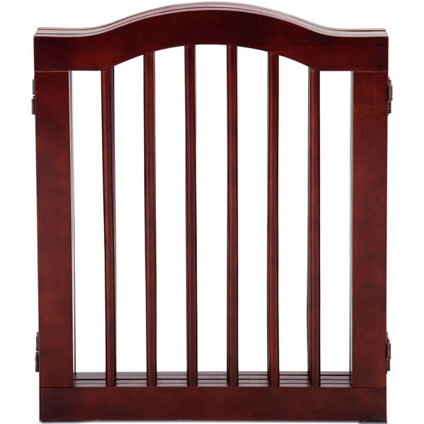 3 Panels Folding Freestanding Stylish Sturdy Smooth Wood Pet Dog Safety Gate Fold Free-standing 360 Degrees Rotate PS7085 | Vimost Shop.