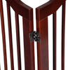 3 Panels Folding Freestanding Stylish Sturdy Smooth Wood Pet Dog Safety Gate Fold Free-standing 360 Degrees Rotate PS7085 | Vimost Shop.
