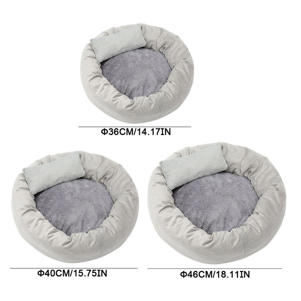 Removable Cat Bed Soft Velvet Gray Pet Beds for Dog Puppy Cat Sleeping Cushion House Cats Mat with Free Pillow Pet Supplies | Vimost Shop.