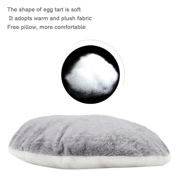Removable Cat Bed Soft Velvet Gray Pet Beds for Dog Puppy Cat Sleeping Cushion House Cats Mat with Free Pillow Pet Supplies | Vimost Shop.